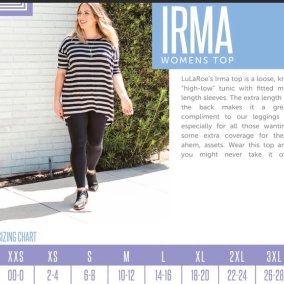 NWT LuLaRoe Irma top a loose, knit "high-low" tunic w/
fitted mid-length sleeves - Picture 2 of 4